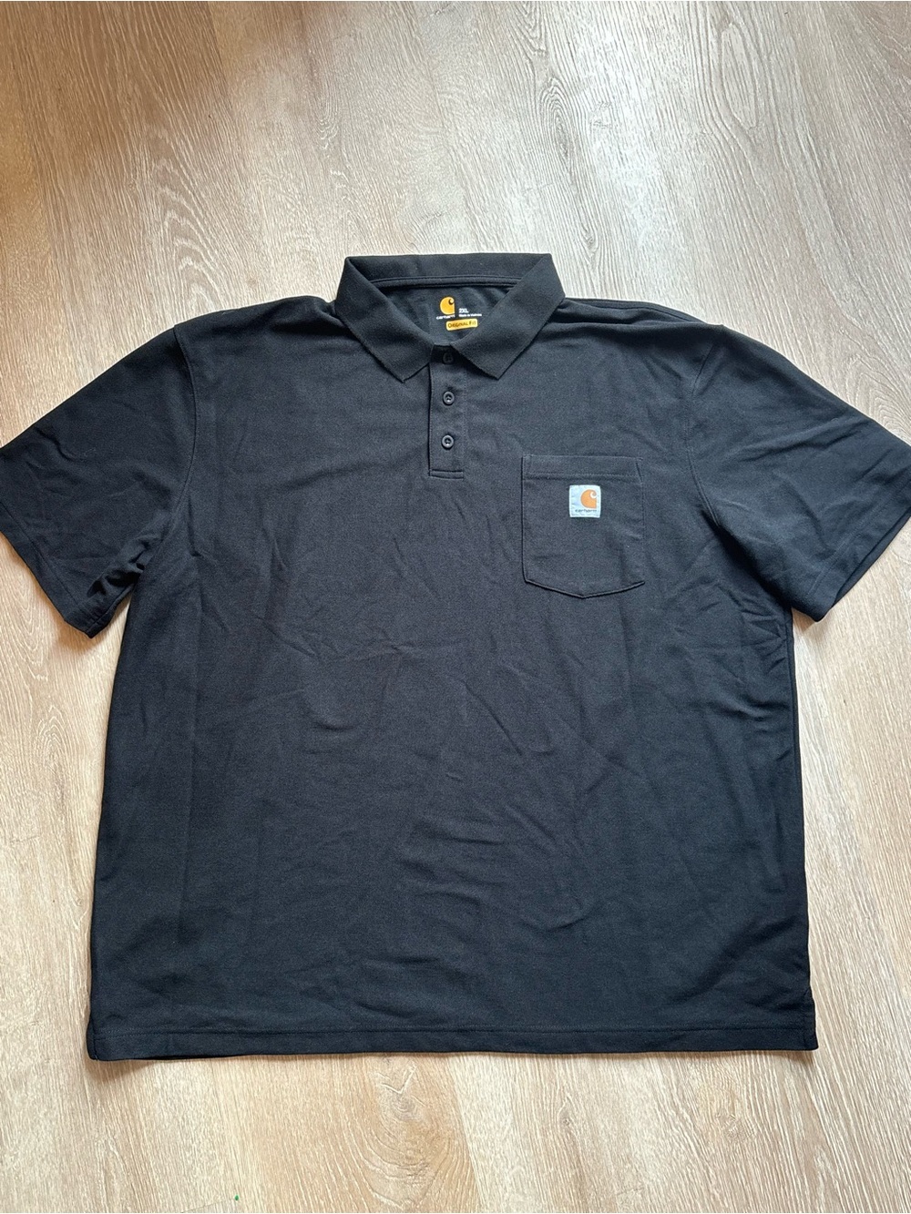 Carhartt Men’s Black Short-Sleeve Polo Shirt size 2XL